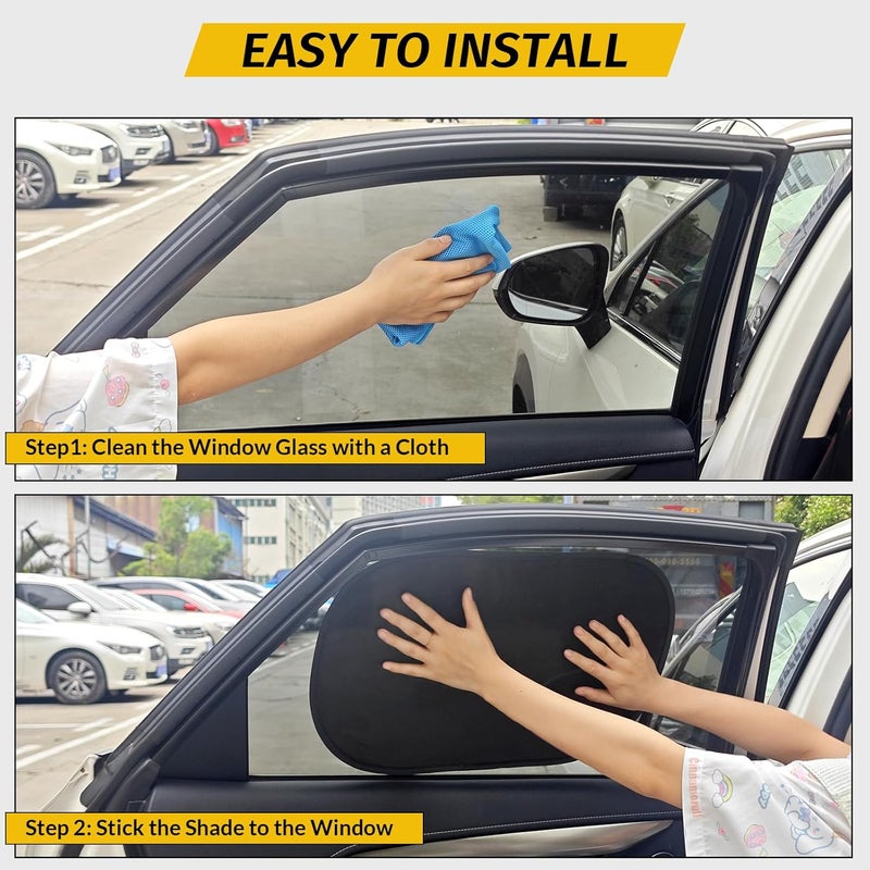 Clothclose 4 Pack Car Window Shade - 20″ × 12″ Car Side Window Covers for Baby, Cars Window Sun Shade, Glare Shield and UV Rays Protection for Your Child, Mesh Window Shades for Baby - Image 3